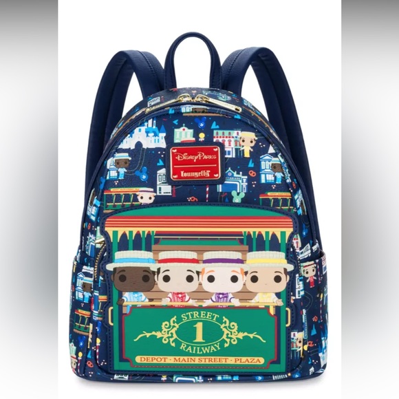 DISNEY PARKS LOUNGEFLY MAIN STREET MINI BACKPACK - Picture 1 of 6